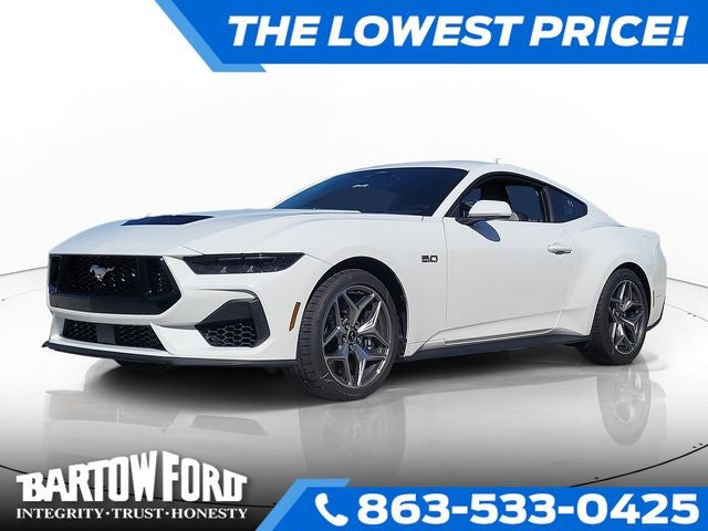 2026 Ford Mustang GT in Oxford White — front three-quarter view
