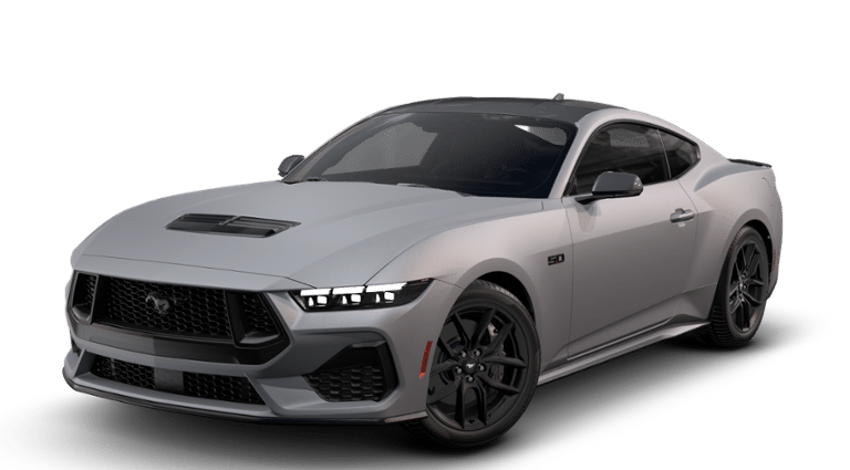 2025 Ford Mustang GT Premium in Silver Metallic — front three-quarter view