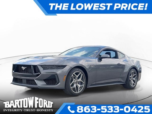 2026 Ford Mustang GT in Gray Metallic — front three-quarter view
