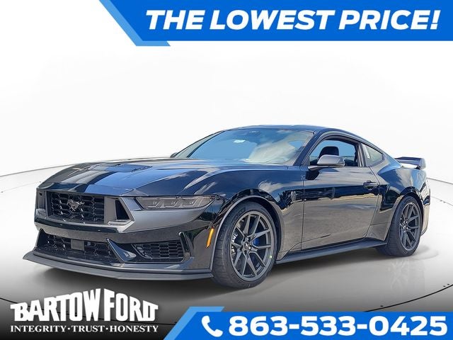 2026 Ford Mustang Dark Horse in Shadow Black — front three-quarter view