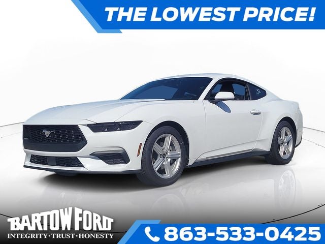 2026 Ford Mustang EcoBoost Premium in Oxford White — front three-quarter view