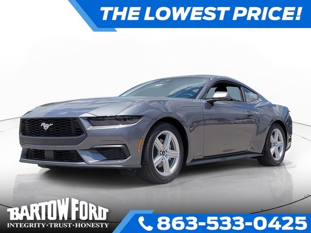 2026 Ford Mustang EcoBoost in Gray — front three-quarter view
