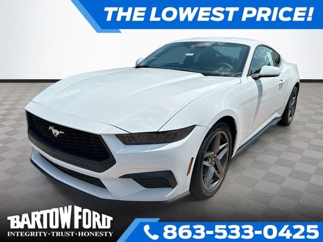 2026 Ford Mustang EcoBoost in Oxford White — front three-quarter view