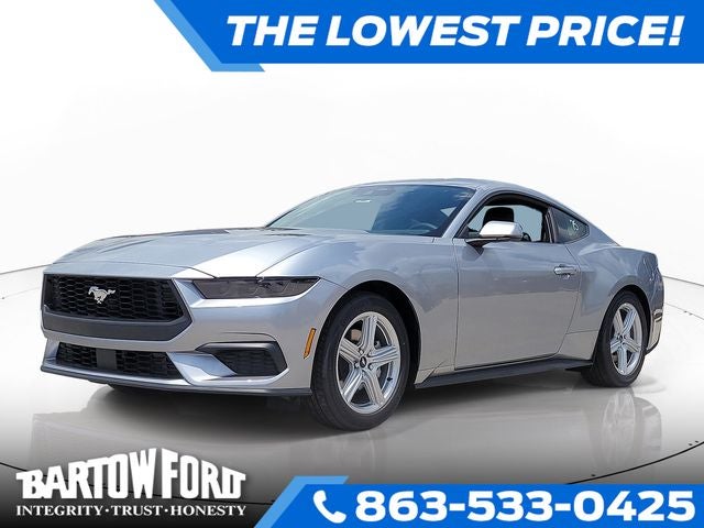 2026 Ford Mustang EcoBoost Premium in Silver Metallic — front three-quarter view