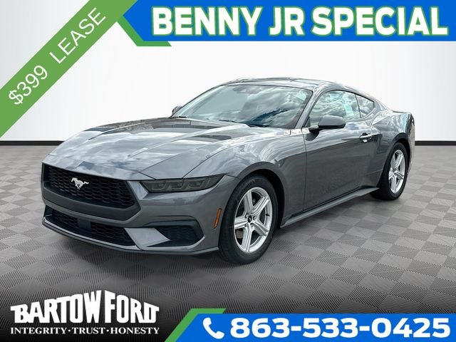 2026 Ford Mustang EcoBoost in Gray Metallic — front three-quarter view