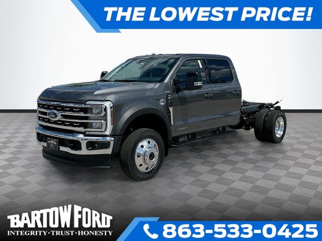 2026 Ford F-450SD Lariat DRW in Gray Metallic — front three-quarter view