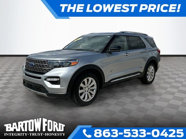 2022 Ford Explorer King Ranch 3.0 V6 in Silver Metallic — front three-quarter view