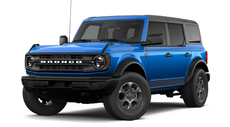 2026 Ford Bronco Big Bend in Blue Metallic — front three-quarter view