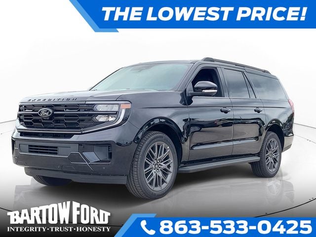 2026 Ford Expedition Max Platinum in Black Metallic — front three-quarter view