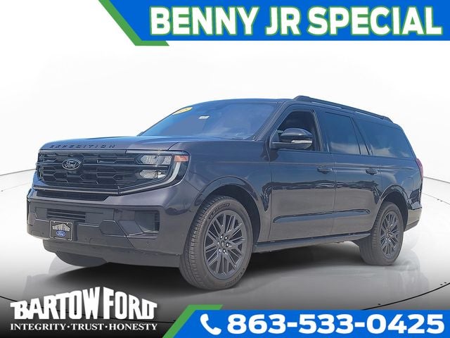 2025 Ford Expedition Max Platinum in Gray Metallic — front three-quarter view