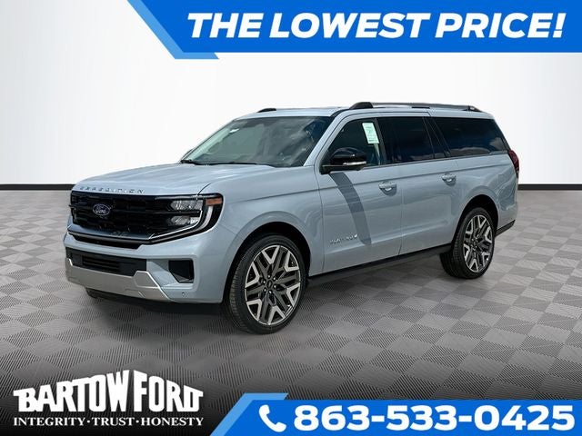 2026 Ford Expedition Max Platinum in Gray Metallic — front three-quarter view