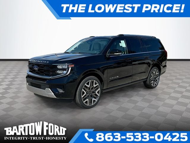2026 Ford Expedition Max Platinum in Black Metallic — front three-quarter view