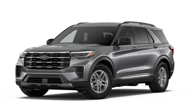 2026 Ford Explorer Active in Gray Metallic — front three-quarter view