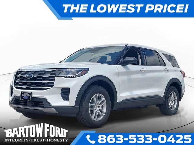 2026 Ford Explorer Active in White Metallic — front three-quarter view