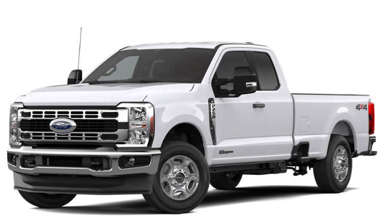 2026 Ford F-250SD XLT 4WD SUPER CAB in Oxford White — front three-quarter view