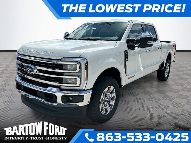 2026 Ford F-250SD King Ranch 4WD CREW CAB in White Metallic — front three-quarter view