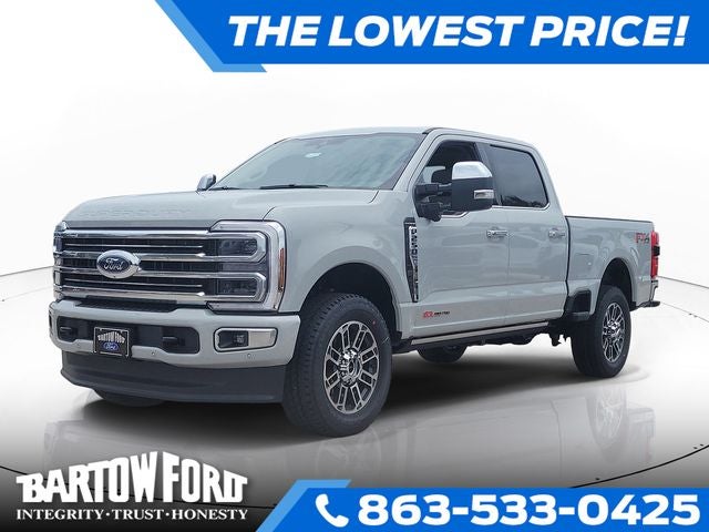 2026 Ford F-250SD Platinum 4WD CREW CAB in Avalanche — front three-quarter view