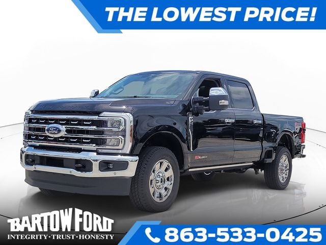2026 Ford F-250SD Lariat 4WD CREW CAB in Black Metallic — front three-quarter view