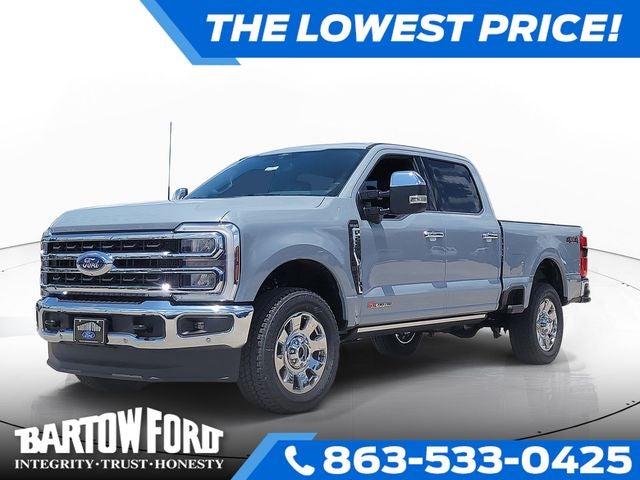 2026 Ford F-250SD King Ranch 4WD CREW CAB in Gray Metallic — front three-quarter view