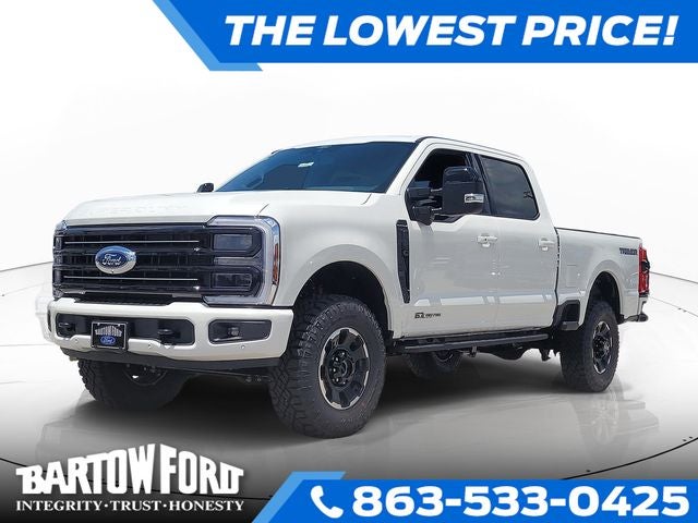 2026 Ford F-250SD Platinum 4WD CREW CAB in White Metallic — front three-quarter view