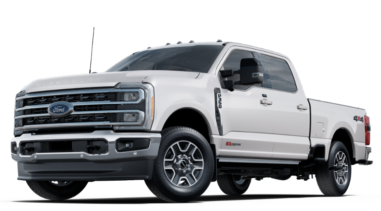 2025 Ford F-350SD Lariat 4WD CREW CAB in White Metallic — front three-quarter view