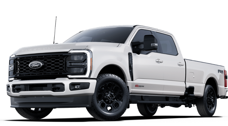 2025 Ford F-350SD Lariat in White Metallic — front three-quarter view