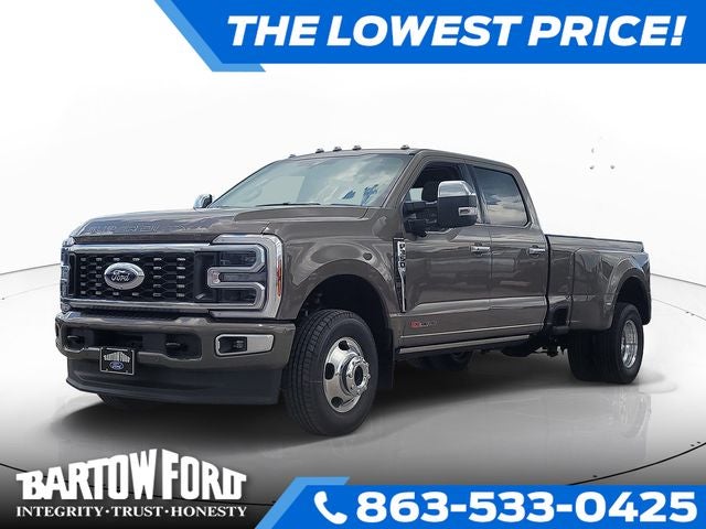2026 Ford F-350SD Platinum DRW 4WD CREW CAB in Gray — front three-quarter view