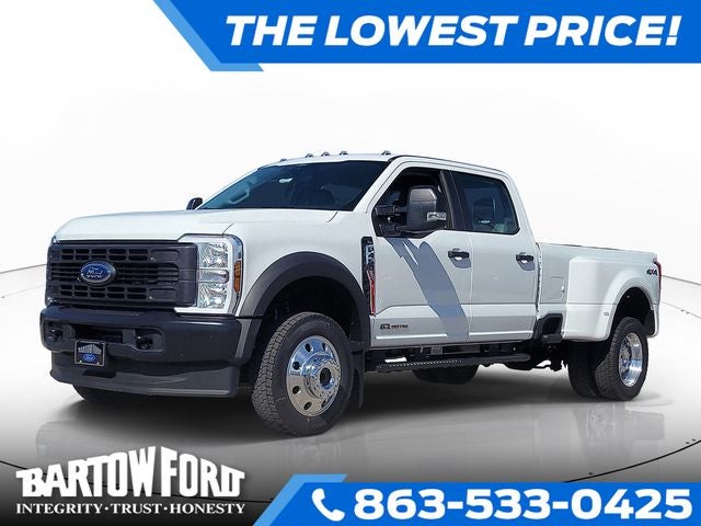 2026 Ford F-450SD XL 4WD CREW CAB in Oxford White — front three-quarter view