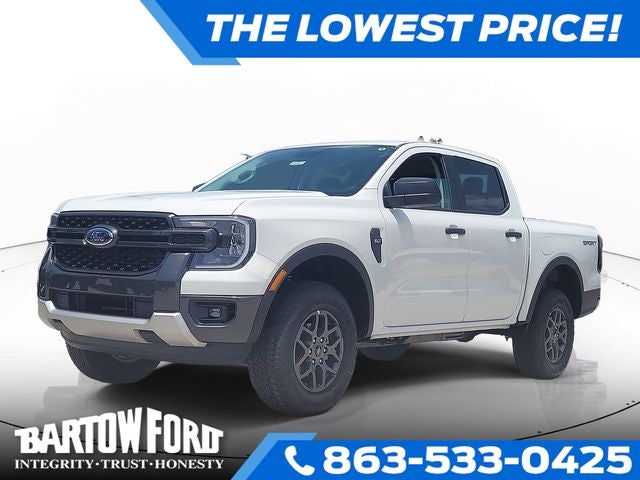 2026 Ford Ranger XLT in Oxford White — front three-quarter view
