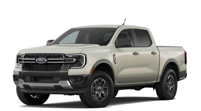 2026 Ford Ranger XLT in Desert Sand — front three-quarter view