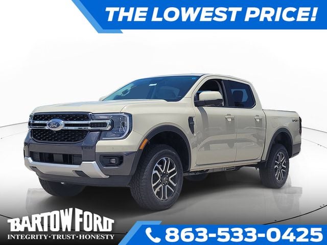2026 Ford Ranger Lariat in Desert Sand — front three-quarter view