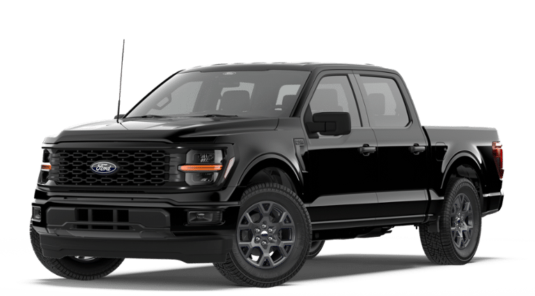 2026 Ford F-150 STX 2WD SUPERCREW in Black Metallic — front three-quarter view