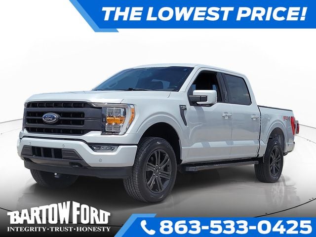 2021 Ford F-150 Lariat 3.5 ECOBOOST in Star White Metallic Tri-Coat — front three-quarter view