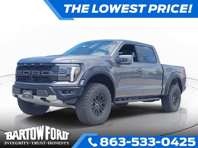 2026 Ford F-150 Raptor in Gray Metallic — front three-quarter view