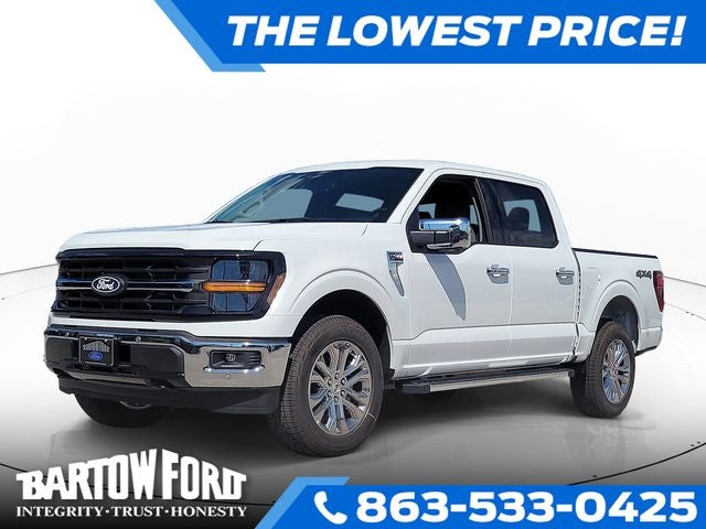 2026 Ford F-150 XLT 4WD SUPERCREW in Oxford White — front three-quarter view