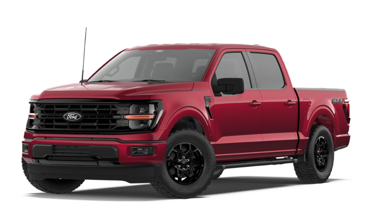 2026 Ford F-150 XLT 4WD SUPERCREW in Ruby Red Metallic — front three-quarter view