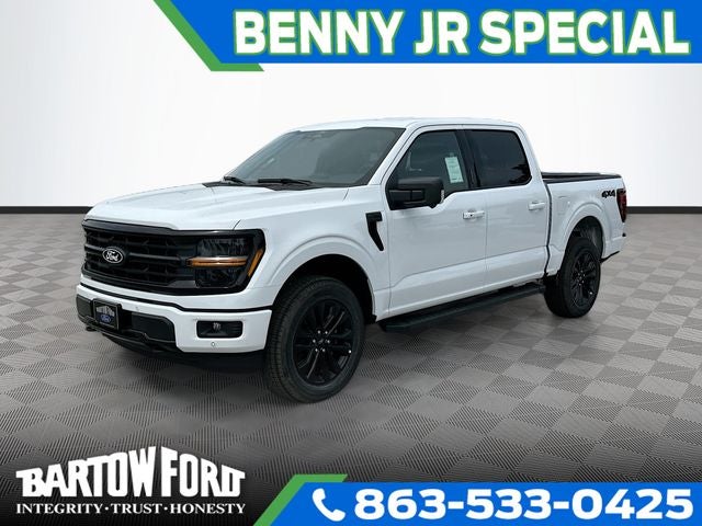 2026 Ford F-150 XLT 4WD SUPERCREW in Oxford White — front three-quarter view