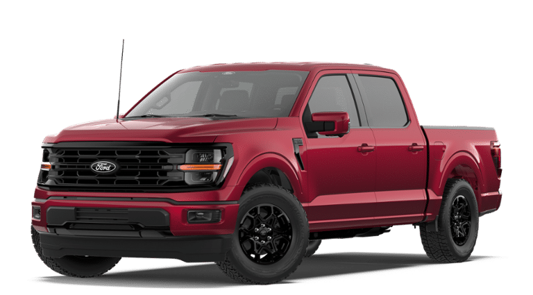 2026 Ford F-150 XLT 4WD SUPERCREW in Ruby Red Metallic — front three-quarter view