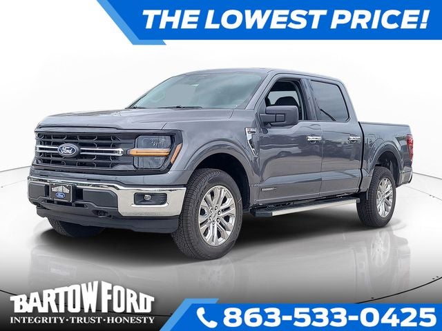 2026 Ford F-150 XLT 4WD SUPERCREW in Gray Metallic — front three-quarter view