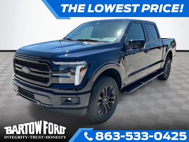 2026 Ford F-150 Lariat 4WD SUPERCREW in Blue Metallic — front three-quarter view