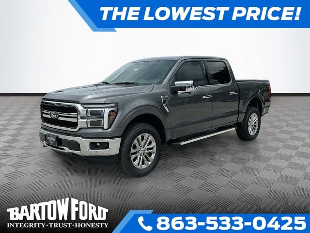 2026 Ford F-150 Lariat 4WD SUPERCREW in Gray Metallic — front three-quarter view