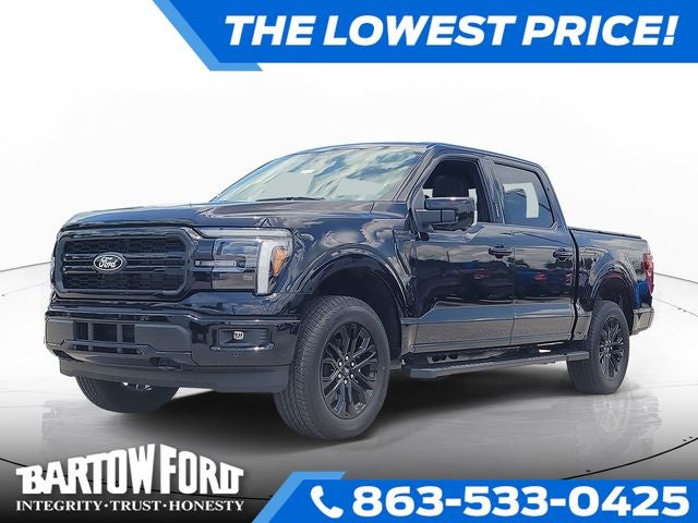 2026 Ford F-150 Lariat 4WD SUPERCREW in Black — front three-quarter view