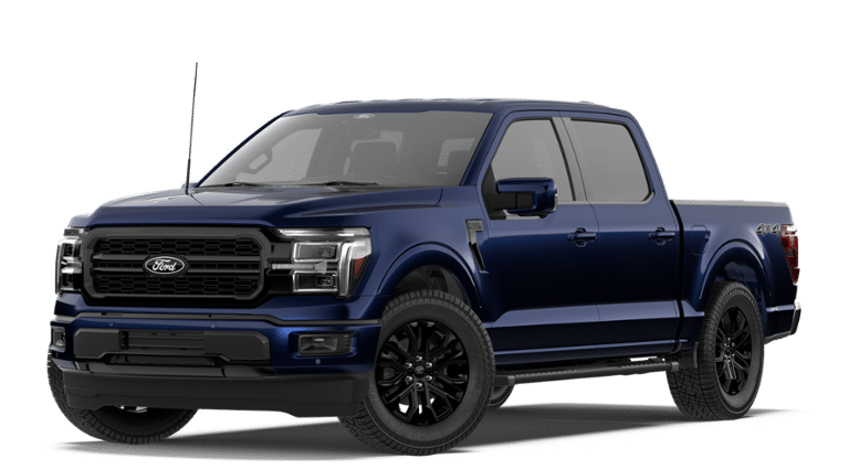 2026 Ford F-150 Lariat 4WD SUPERCREW in Blue Metallic — front three-quarter view