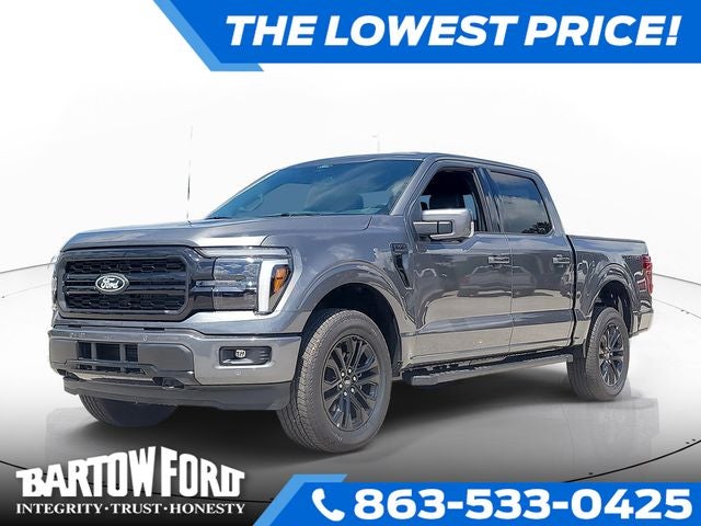 2026 Ford F-150 Lariat 4WD SUPERCREW in Gray Metallic — front three-quarter view