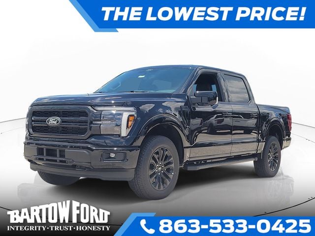 2026 Ford F-150 Lariat 4WD SUPERCREW in Black — front three-quarter view