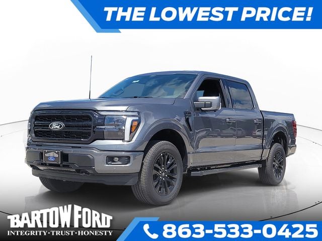 2026 Ford F-150 Lariat 4WD SUPERCREW in Gray Metallic — front three-quarter view