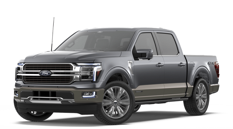 2026 Ford F-150 King Ranch 4WD SUPERCREW in Gray Metallic — front three-quarter view