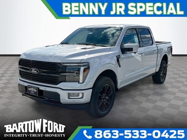2025 Ford F-150 Platinum 4WD SUPERCREW in White Metallic — front three-quarter view