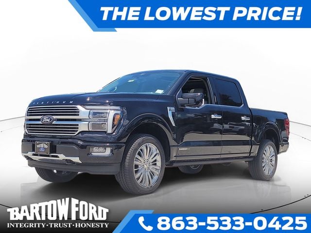 2026 Ford F-150 Platinum 4WD SUPERCREW in Black — front three-quarter view