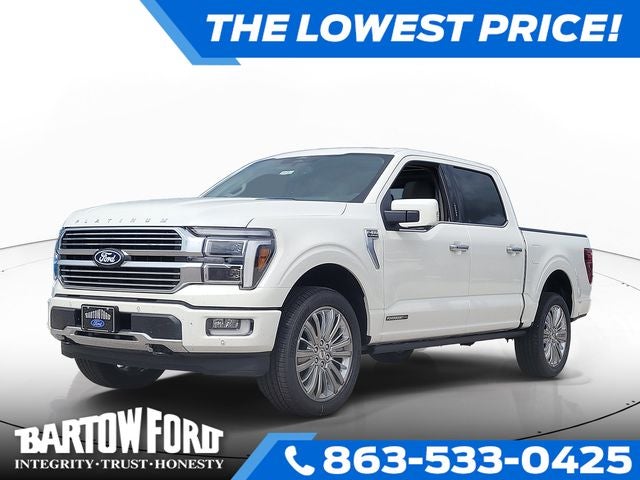 2026 Ford F-150 Platinum 4WD SUPERCREW in White Metallic — front three-quarter view